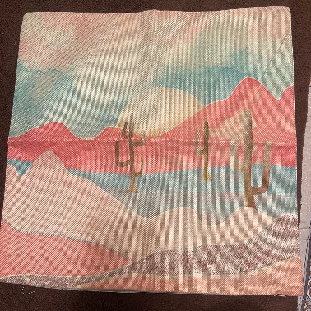 Desert Landscape Throw Pillow Cover